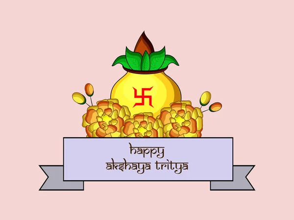 Illustrazione Del Festival Indù Indiano Akshaya Tritiya Background — Vettoriale Stock