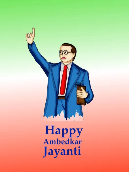 Ilustración Fondo Con Estatua Del Ambedkar Para Ambedkar Jayanti — Vector de stock