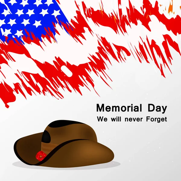 Ilustración Usa Memorial Day Background — Vector de stock