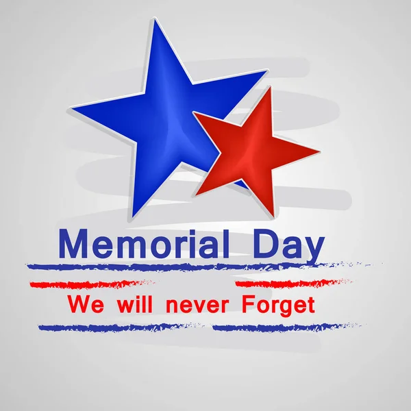 Ilustración Usa Memorial Day Background — Vector de stock