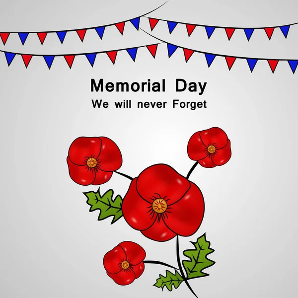 Illustration Usa Memorial Day Background — Stock Vector