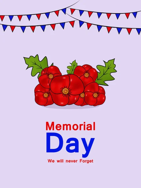 Illustration Usa Memorial Day Background — Stock Vector