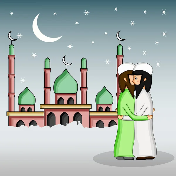 Illustratie Van Islamitische Festival Eid Ramadan Achtergrond — Stockvector