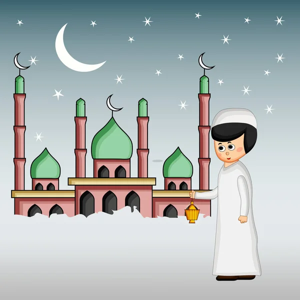 Illustratie Van Islamitische Festival Eid Ramadan Achtergrond — Stockvector