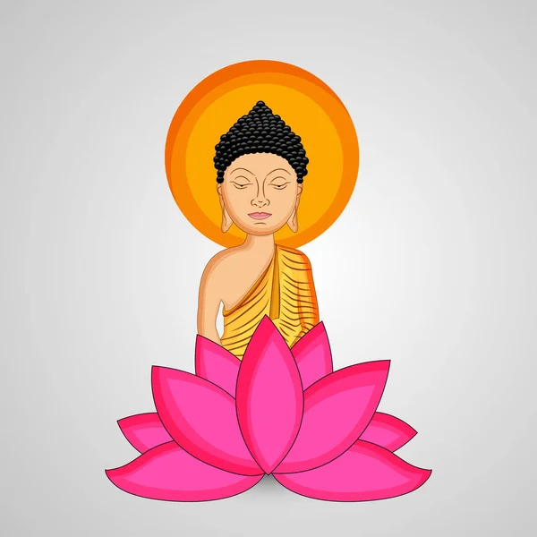 Ilustração Fundo Para Festival Budismo Hindu Buda Purnima — Vetor de Stock