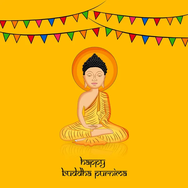 Иллюстрация Фона Индуистского Буддистского Фестиваля Будда Пурнима — стоковый вектор