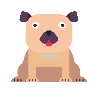 Düz çizgi film pug köpek