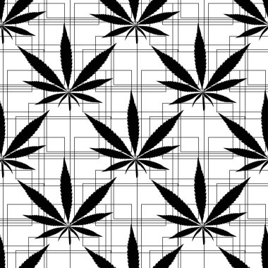 Esrar kenevirinin yeşil yapraklarla zıtlaşması soyut arkaplan örgüsü açık çizgiler, reggae alt kültürü için farklı tasarım ürünleri üzerinde farklı tasarım baskısı deseni