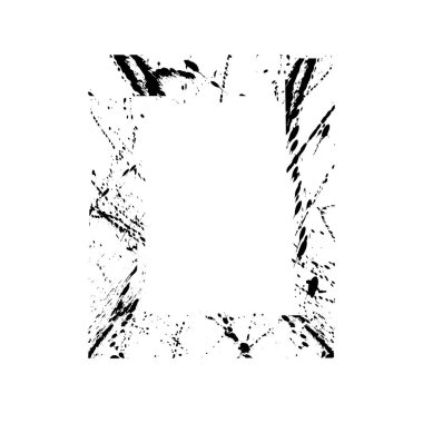 Dekoratif kare çerçeve şablonu tipografi için mürekkep damlaları ve onun için yer ayırıyor.