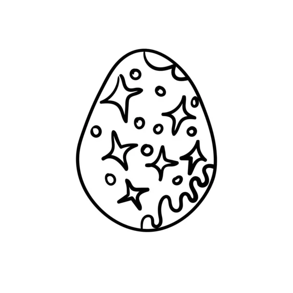 Vettore uovo di Pasqua per libro da colorare scarabocchiare stelle modello illustrazione isolato — Vettoriale Stock