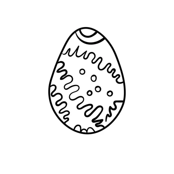 Oeuf de Pâques vecteur de coloriage livre doodle étoiles modèle illustration isolé — Image vectorielle