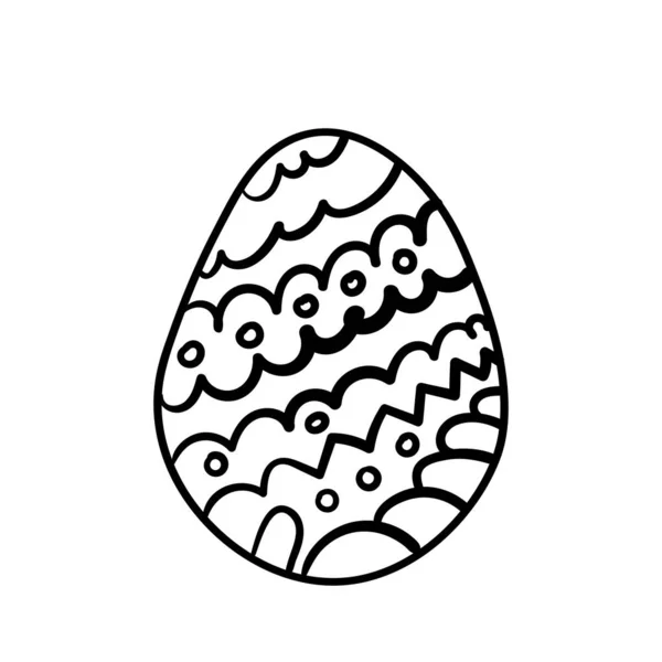 Boyama kitabı için Paskalya yumurtası vektörü karalama yıldız desenleri çizimi izole edildi — Stok Vektör