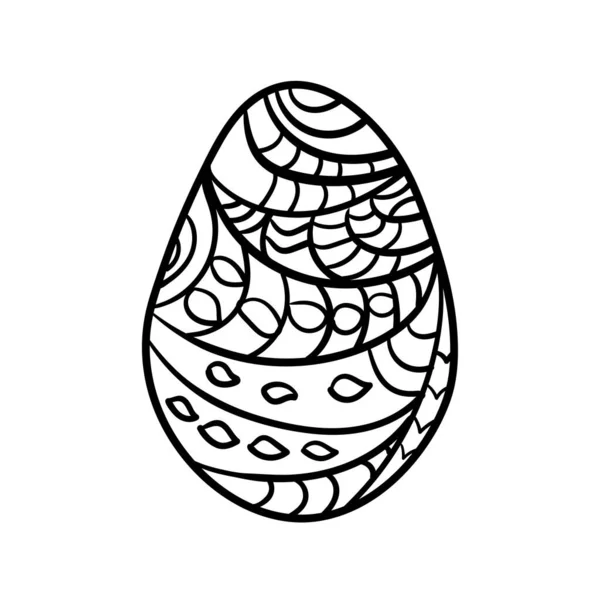 Vetor de ovo de Páscoa para colorir livro doodle estrelas padrão ilustração isolado — Vetor de Stock