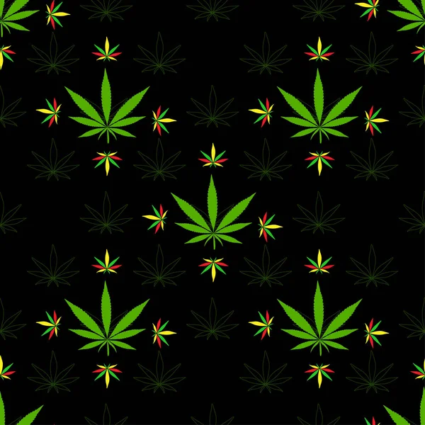 Cannabis seamless pattern for printing on fabric mens womens clothing t-shirts dresses textiles — Stock Vector