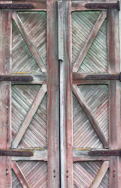 Weathered Wooden Double Doors — Stock Photo, Image