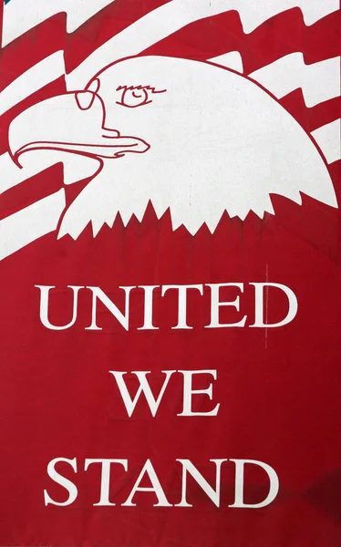 Banner verkondigen United We Stand — Stockfoto