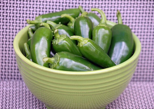 Bowl of Jalepeno Peppers — Stock Photo, Image