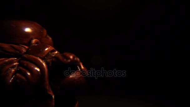 Statuette of Hotei God. — Stock Video