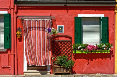 Burano içinde binasının picturesque cephe