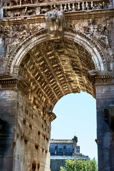 Details zu den Bogen des Septimius Severus — Stockfoto