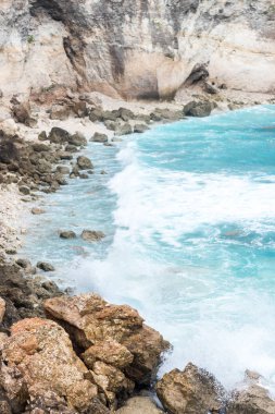 Tropik ada peyzaj, Nusa Lembongan, Endonezya. Açık güneşli bir gün, Hdr fotoğraf.