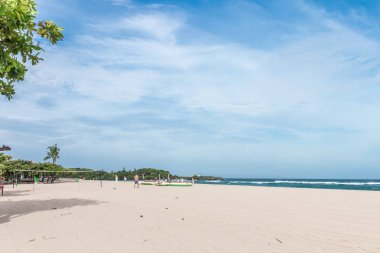 Deniz sabah panorama. Tropikal yatay kompozisyon. Bali Adası, Endonezya.