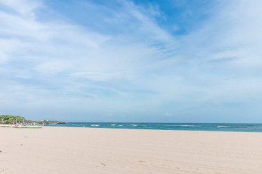 Deniz sabah panorama. Tropikal yatay kompozisyon. Bali Adası, Endonezya.