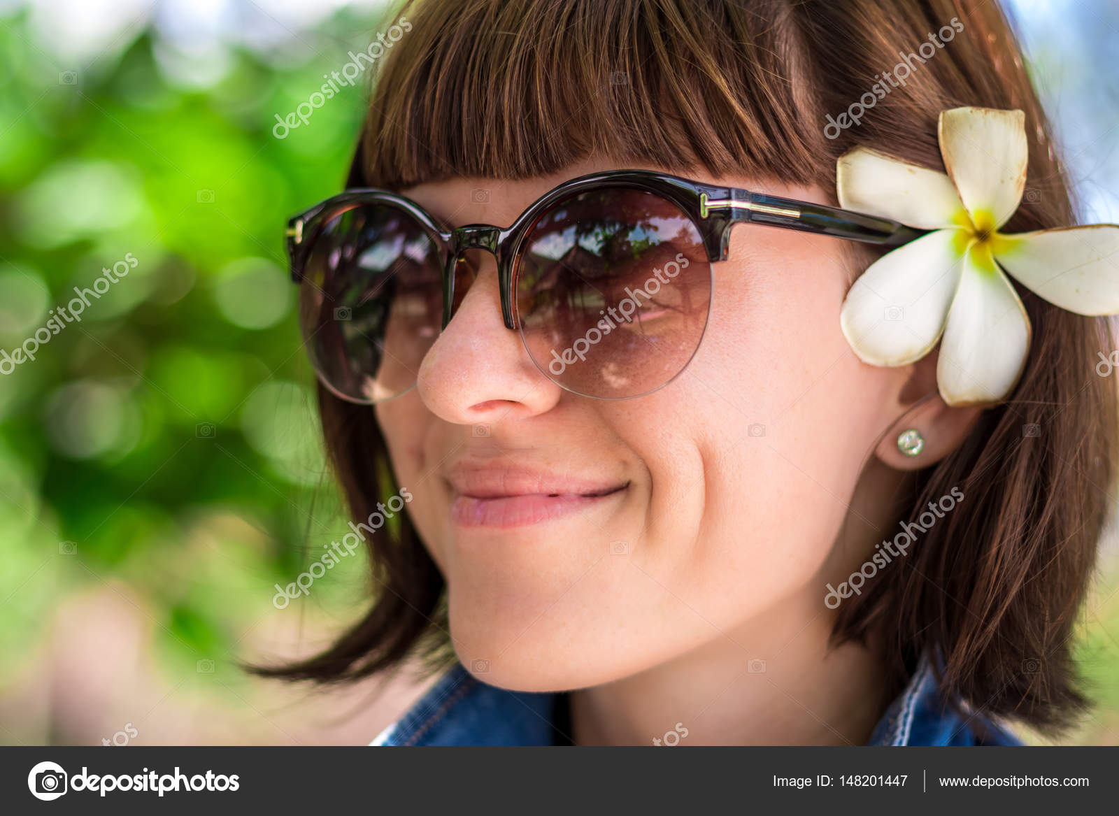 Portrait Young Beautiful Tropical Woman On Summer Vacation In Asia