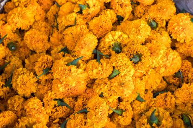 Canang sari çiçek arka plan, geleneksel bali pazarı, Bali, Endonezya.