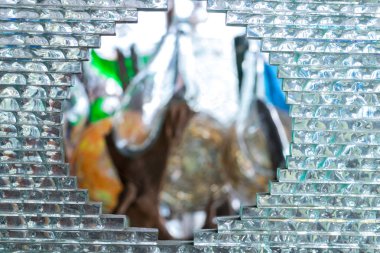 Arka cam arka planda Sanat Galerisi Bali Adası, Endonezya.