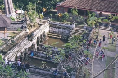 Harap antik tapınak Goa Gajah, Ubud, Bali mağara. Fil Tapınağı Bali Adası.