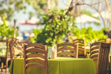 Beach Restaurant açık Nusa-Dua, Bali adası, Endonezya.