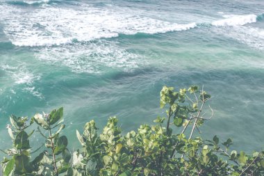 Güzel manzara okyanus arka plan ile.