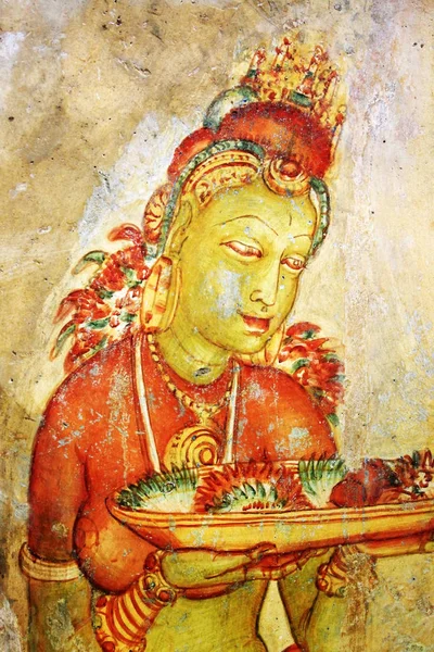 Sigiriya Fresco. Sri Lanka — Zdjęcie stockowe