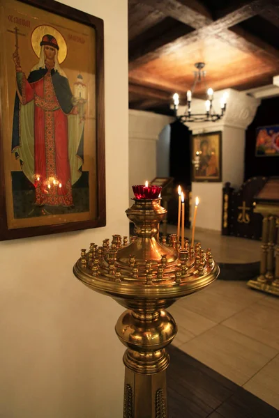 Interior of russian church — Stock Photo, Image