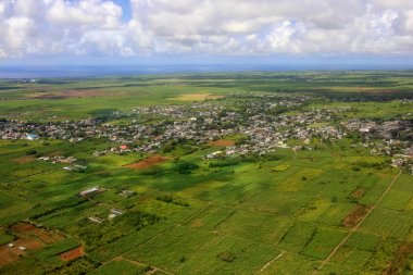 Bird's eye view of Mauritius clipart