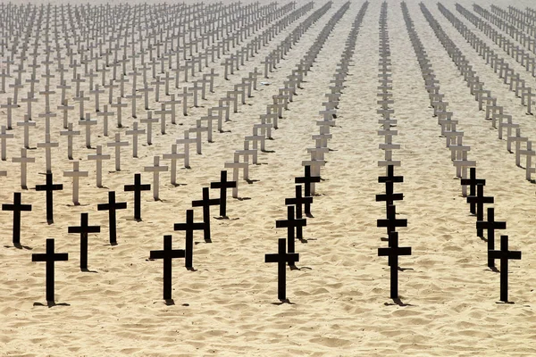 Ehre für die toten Soldaten am Strand — Stockfoto