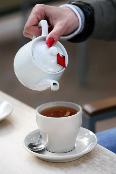 White tea teapot — Stock Photo, Image