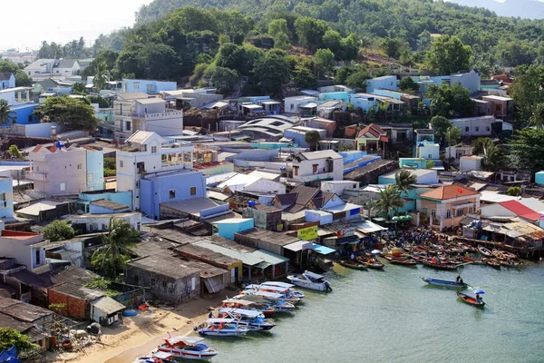 Vissersdorp bovenaanzicht in Vietnam, Phu Quoc — Stockfoto