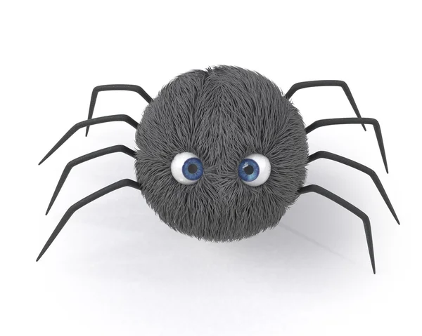 3d ilustración poco, araña esponjosa — Foto de Stock