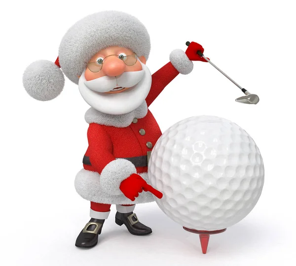 Ilustración 3d Santa Claus golfista —  Fotos de Stock