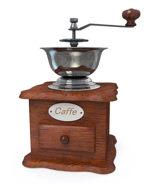 3d ilustración molinillo de café manual de madera — Foto de Stock