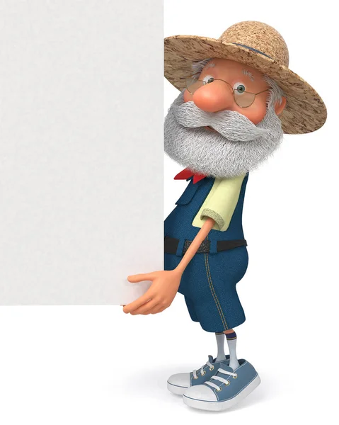 3D-s illusztráció vicces farmer poszter — Stock Fotó