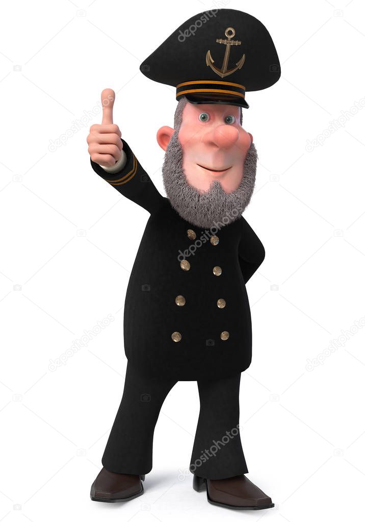 3d illustration sea captain