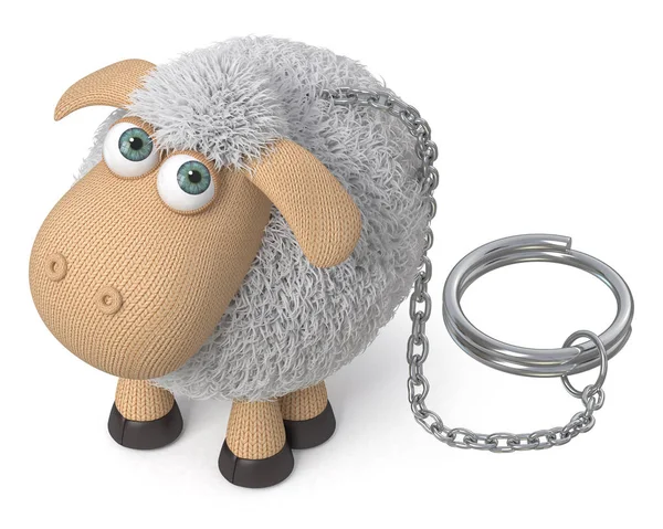 3d illustration funny sheep — Stock Photo, Image