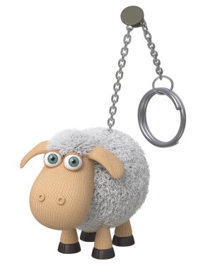 3D çizim komik koyun