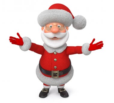 3D çizim neşeli Noel Baba