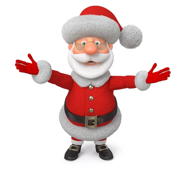 3D illustration Jolly Santa Claus — Stockfoto