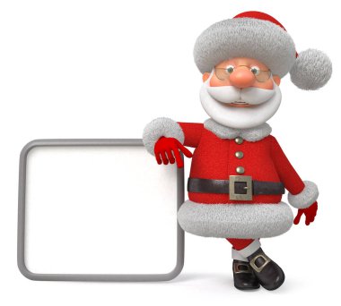 3D çizim Noel Baba posteri ile