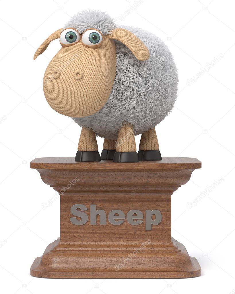 3d illustration funny sheep